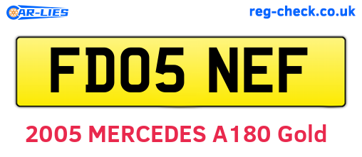 FD05NEF are the vehicle registration plates.