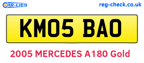 KM05BAO are the vehicle registration plates.