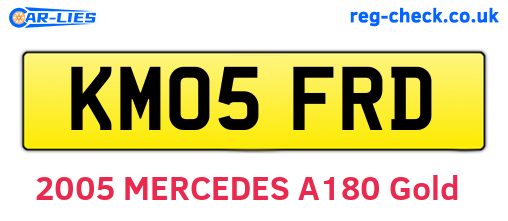 KM05FRD are the vehicle registration plates.