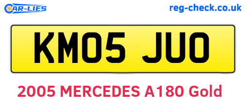KM05JUO are the vehicle registration plates.