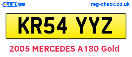 KR54YYZ are the vehicle registration plates.