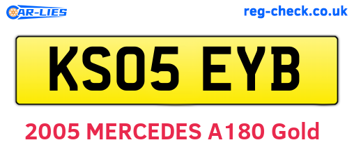 KS05EYB are the vehicle registration plates.