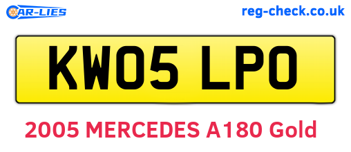 KW05LPO are the vehicle registration plates.