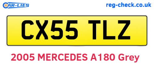 CX55TLZ are the vehicle registration plates.