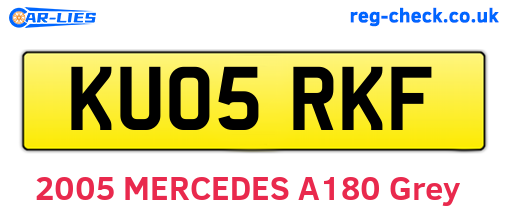 KU05RKF are the vehicle registration plates.
