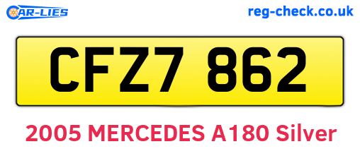 CFZ7862 are the vehicle registration plates.