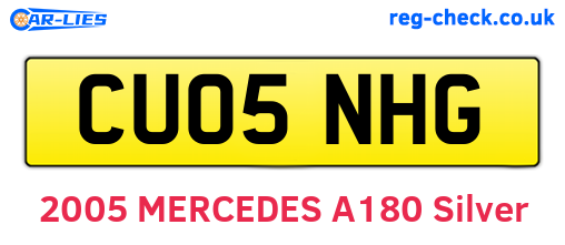 CU05NHG are the vehicle registration plates.