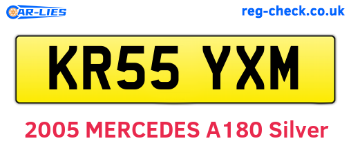 KR55YXM are the vehicle registration plates.