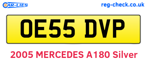 OE55DVP are the vehicle registration plates.