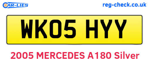WK05HYY are the vehicle registration plates.