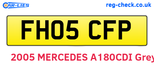 FH05CFP are the vehicle registration plates.