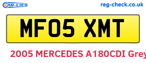 MF05XMT are the vehicle registration plates.