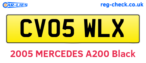 CV05WLX are the vehicle registration plates.
