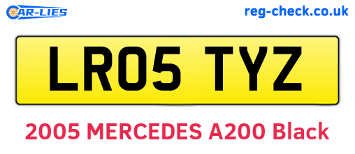 LR05TYZ are the vehicle registration plates.