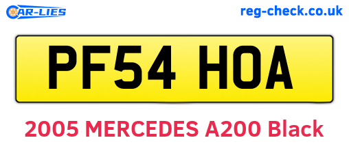 PF54HOA are the vehicle registration plates.