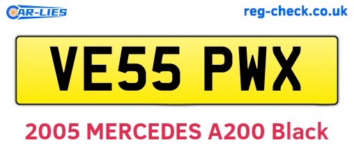 VE55PWX are the vehicle registration plates.