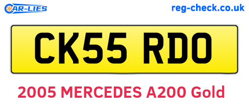 CK55RDO are the vehicle registration plates.