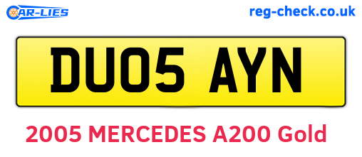 DU05AYN are the vehicle registration plates.