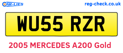 WU55RZR are the vehicle registration plates.