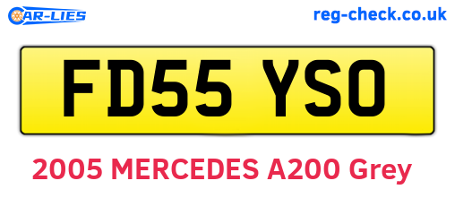 FD55YSO are the vehicle registration plates.