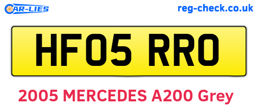 HF05RRO are the vehicle registration plates.
