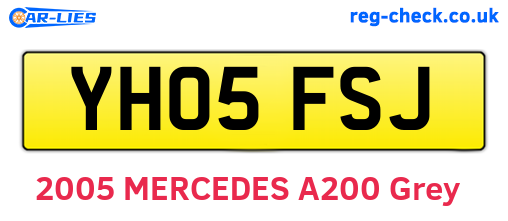 YH05FSJ are the vehicle registration plates.