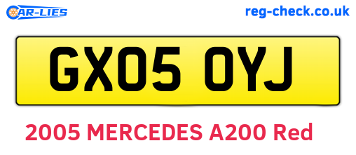 GX05OYJ are the vehicle registration plates.
