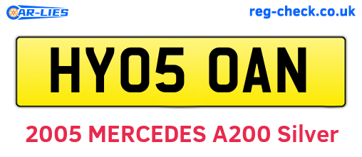 HY05OAN are the vehicle registration plates.