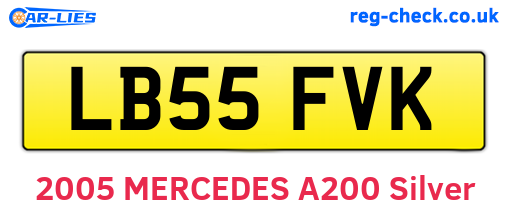 LB55FVK are the vehicle registration plates.
