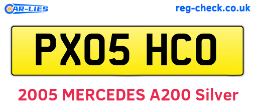 PX05HCO are the vehicle registration plates.