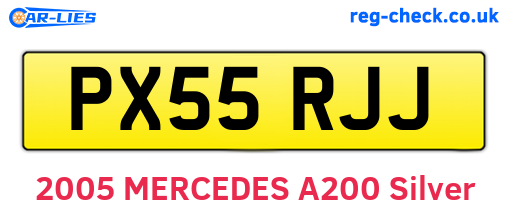 PX55RJJ are the vehicle registration plates.