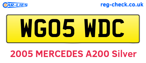 WG05WDC are the vehicle registration plates.
