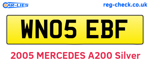 WN05EBF are the vehicle registration plates.