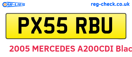 PX55RBU are the vehicle registration plates.
