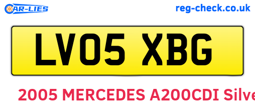 LV05XBG are the vehicle registration plates.