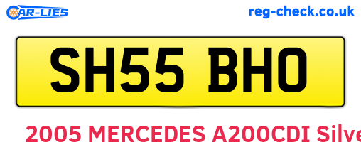 SH55BHO are the vehicle registration plates.