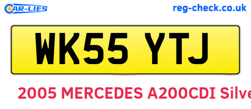 WK55YTJ are the vehicle registration plates.