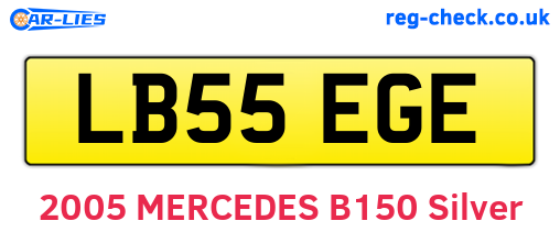 LB55EGE are the vehicle registration plates.
