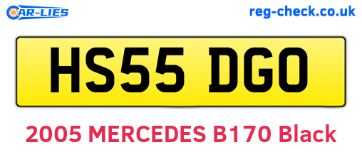 HS55DGO are the vehicle registration plates.