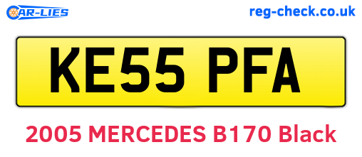 KE55PFA are the vehicle registration plates.
