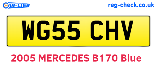 WG55CHV are the vehicle registration plates.