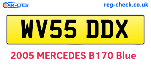 WV55DDX are the vehicle registration plates.