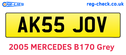 AK55JOV are the vehicle registration plates.