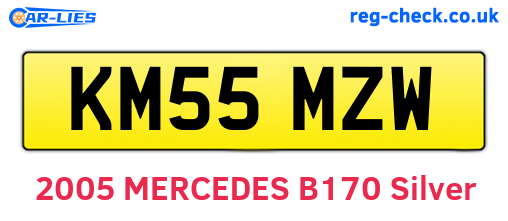 KM55MZW are the vehicle registration plates.