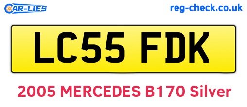 LC55FDK are the vehicle registration plates.