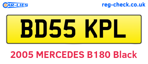 BD55KPL are the vehicle registration plates.