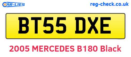BT55DXE are the vehicle registration plates.