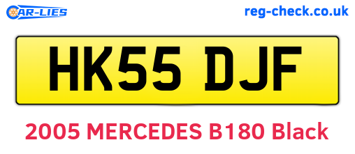 HK55DJF are the vehicle registration plates.