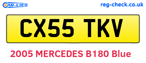 CX55TKV are the vehicle registration plates.