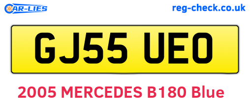 GJ55UEO are the vehicle registration plates.